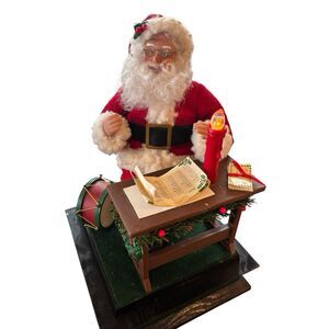 Animated Santa Musical Holiday Scene Holiday Creations 1993 Checking A List